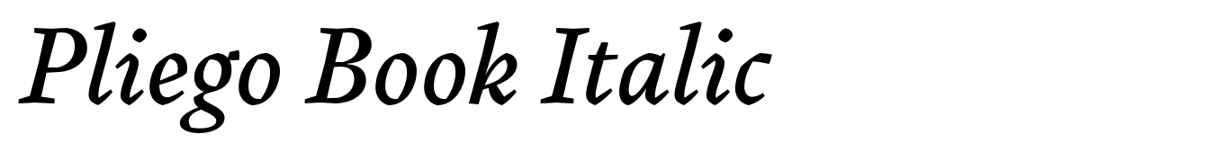 Pliego Book Italic